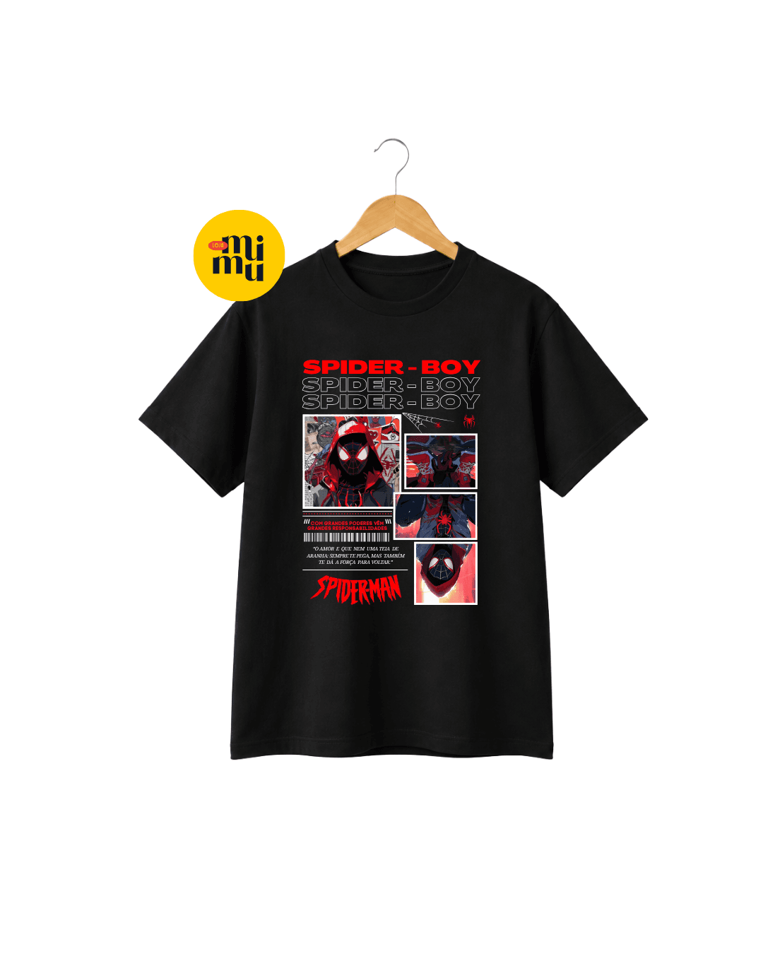 Camisa Homem Aranha - Miles Morales Comics