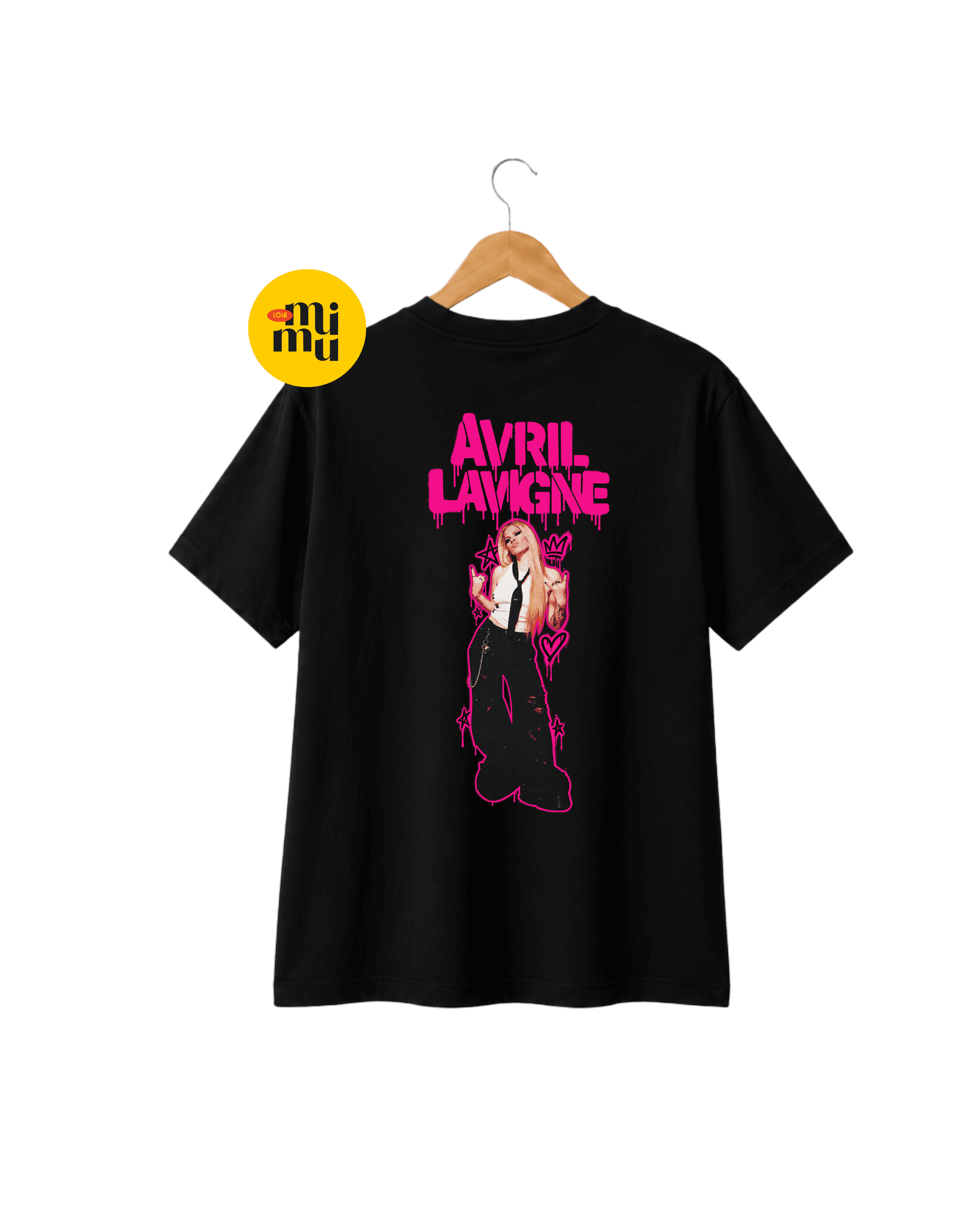 Camisa Avril Lavigne - arte Vertical + coração