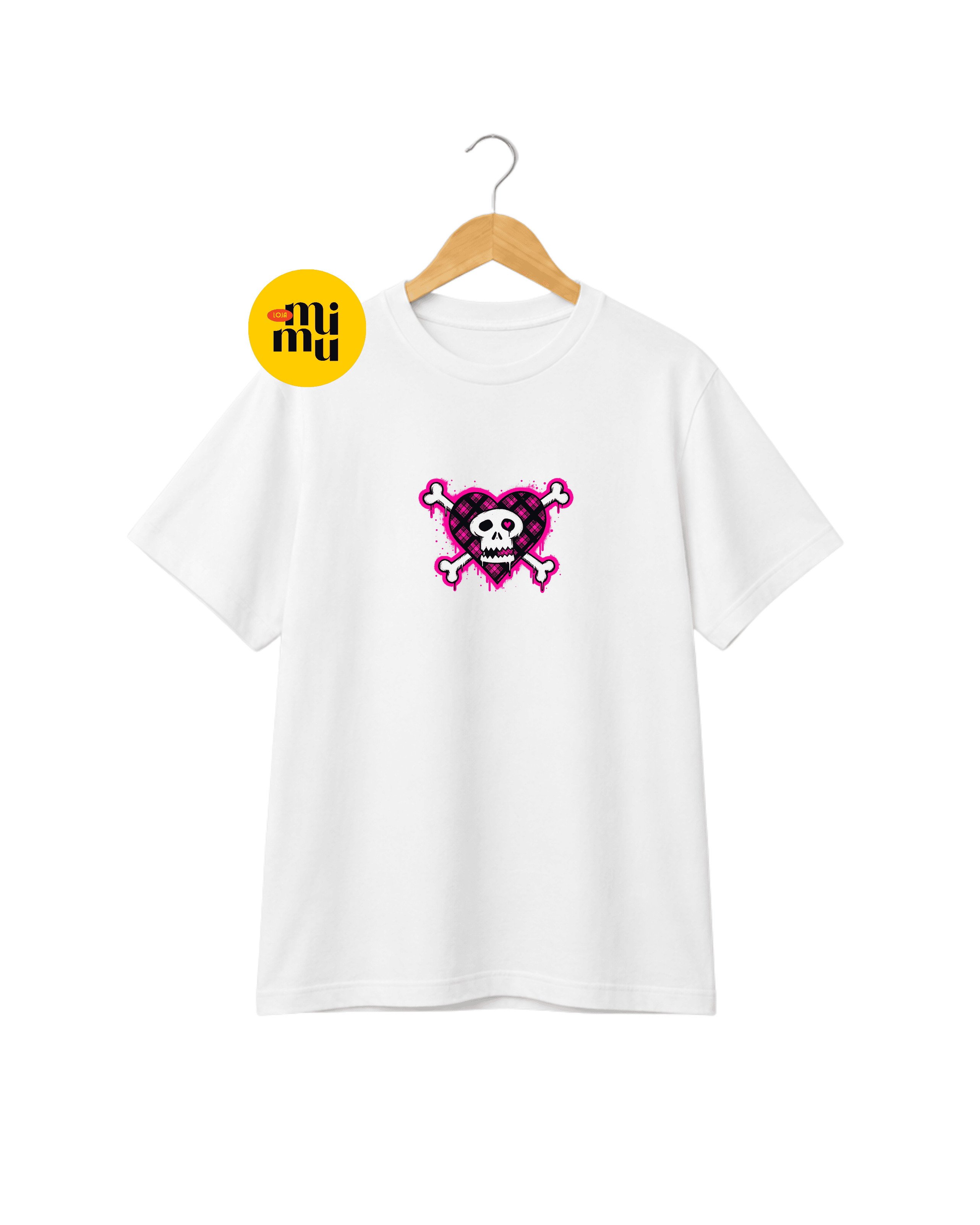 Camisa Avril Lavigne - coração Y2K punk