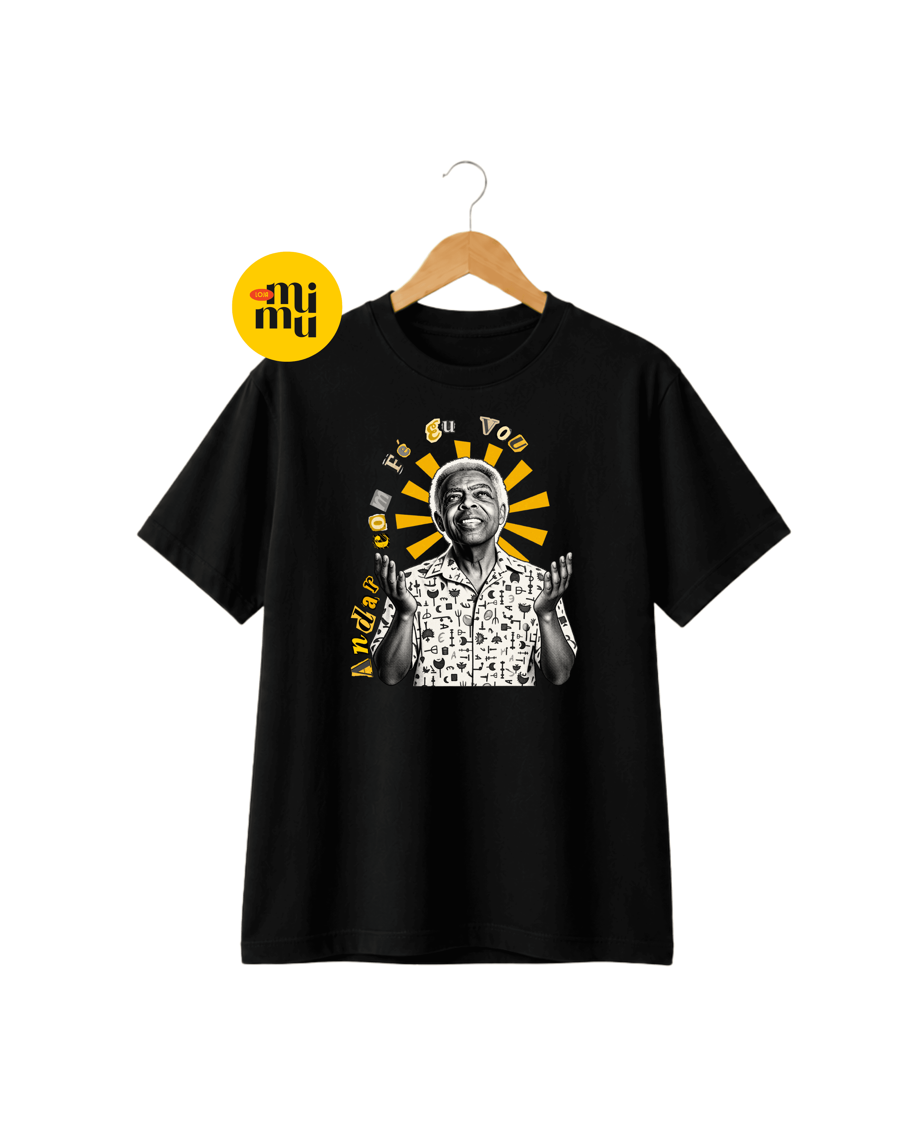 Camisa Gilberto Gil - Andar com fé eu vou + recortes